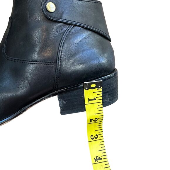 CORSO COMO Womens Black Leather Sz 8.5 Boots Riding Exposed Zipper Knee Boot - Picture 10 of 14